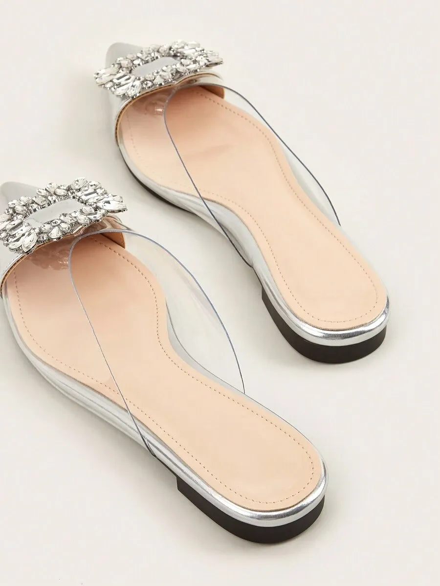 2026 Fashionable Transparent Pointed-Toe Mule Slippers for Women - Summer Valentine's Day