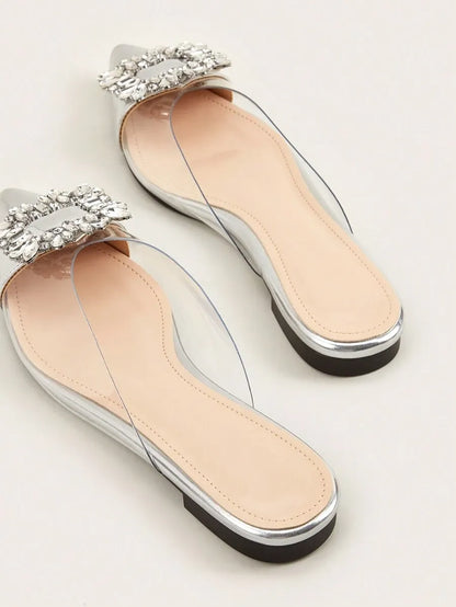 2026 Fashionable Transparent Pointed-Toe Mule Slippers for Women - Summer Valentine's Day